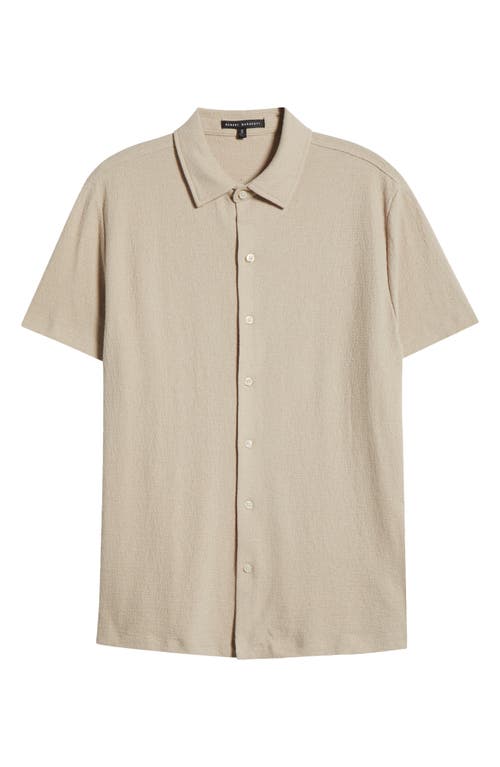 Robert Barakett Newman Short Sleeve Knit Button-up Shirt In Tan