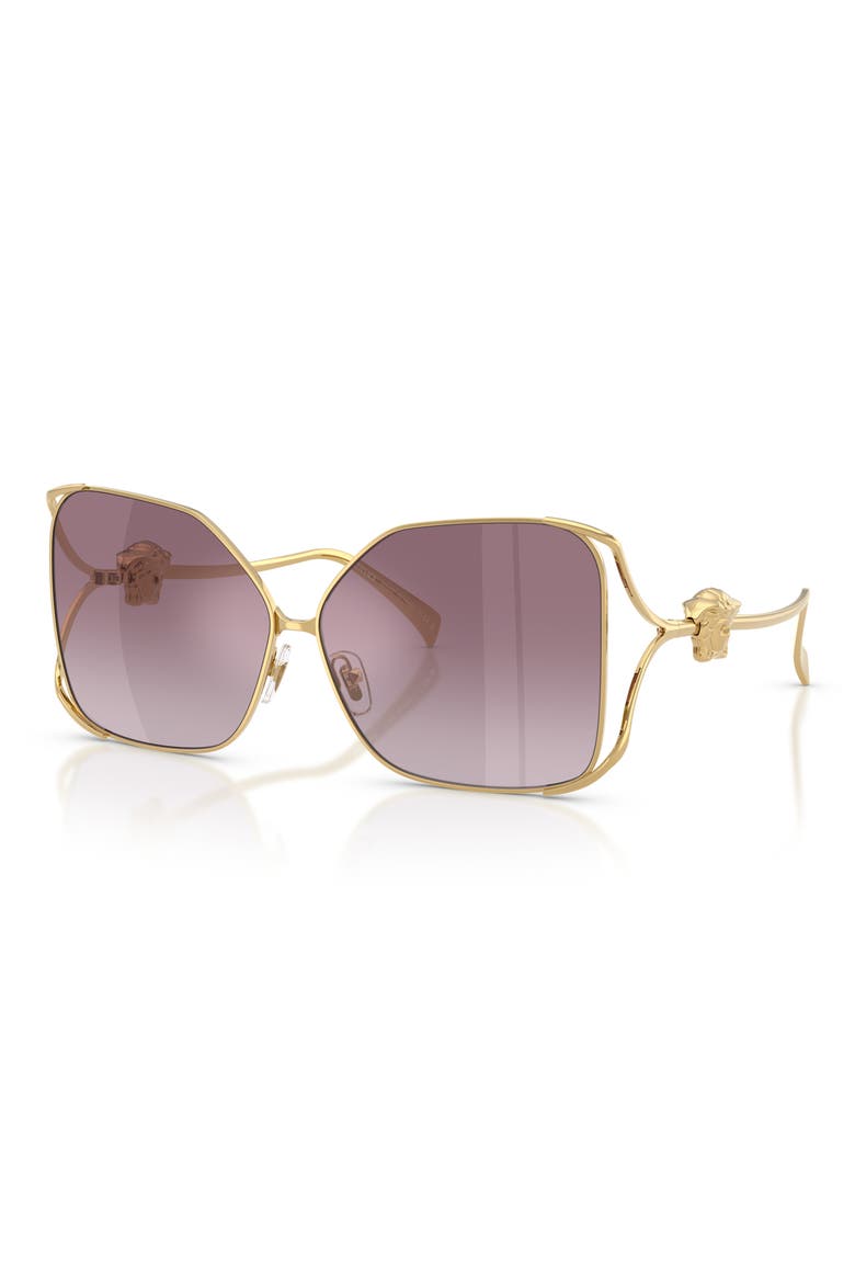62mm Oversize Square Sunglasses, Alternate, color, GOLD / VIOLET MIRROR SILVER