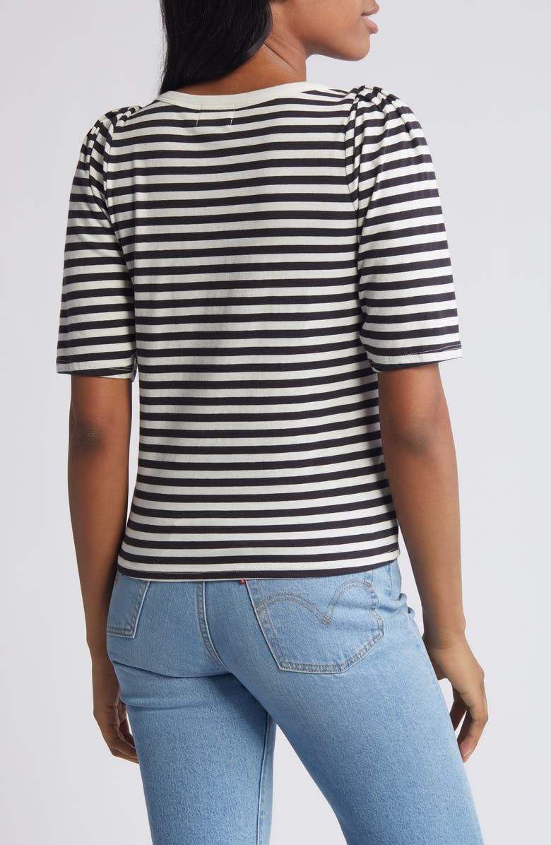 Nation LTD Deana Stripe Envelope Neck Organic Cotton T-Shirt, Alternate, color, 