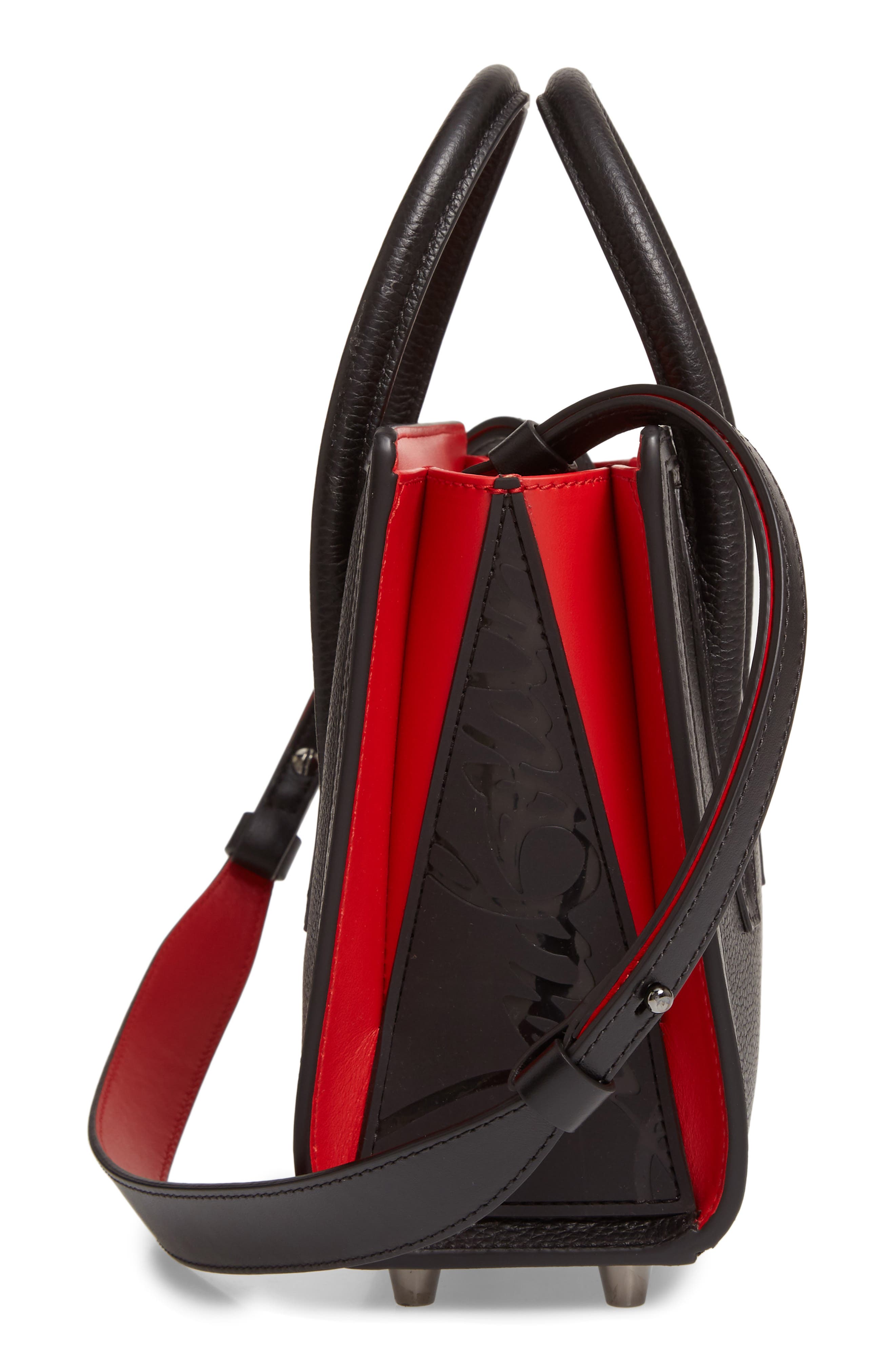 Mini Paloma Calfskin Leather Satchel, Alternate, color, BLACK/ BLACK