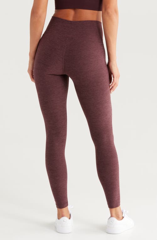 Zella Live In High Waist Leggings In Burgundy Fudge Melange