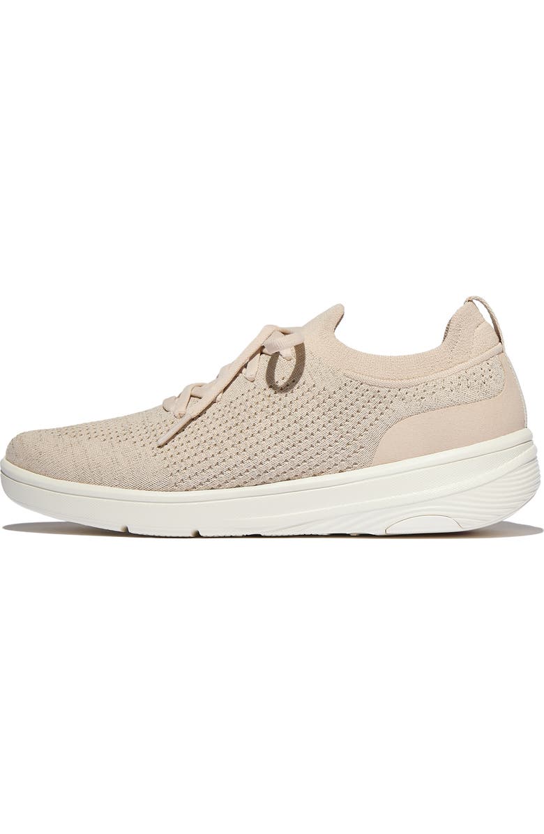 FitFlop Super-Q Knit Slip-On Laced Sneakers, Alternate, color, Stone Beige/Platino
