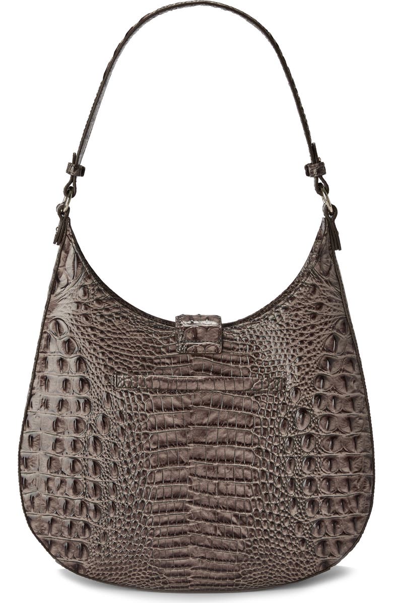 Brahmin Fallon Croc Embossed Leather Shoulder Bag, Alternate, color, Smokey Taupe Melbourne