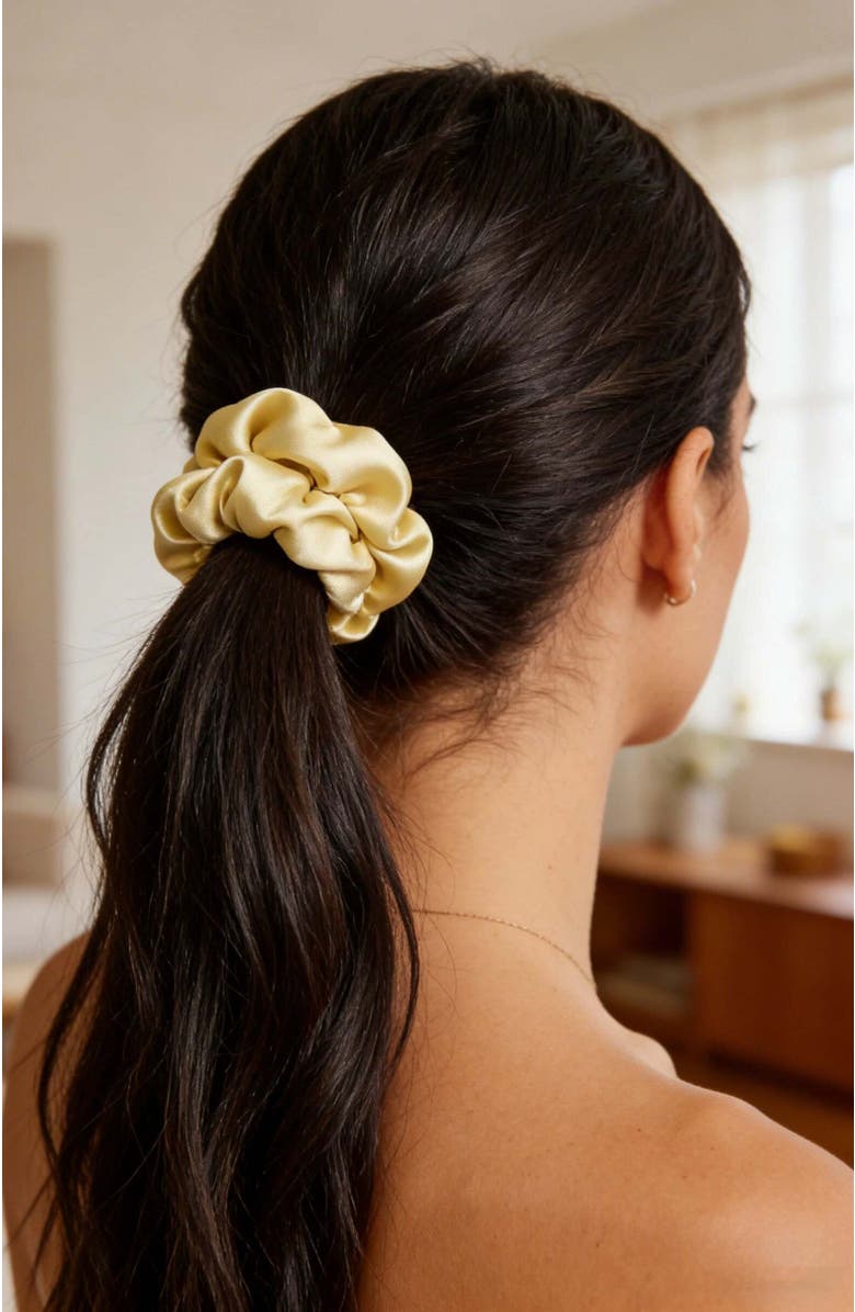SILKSILKY Pure Silk 3-Pack Scrunchies, Alternate, color, Black