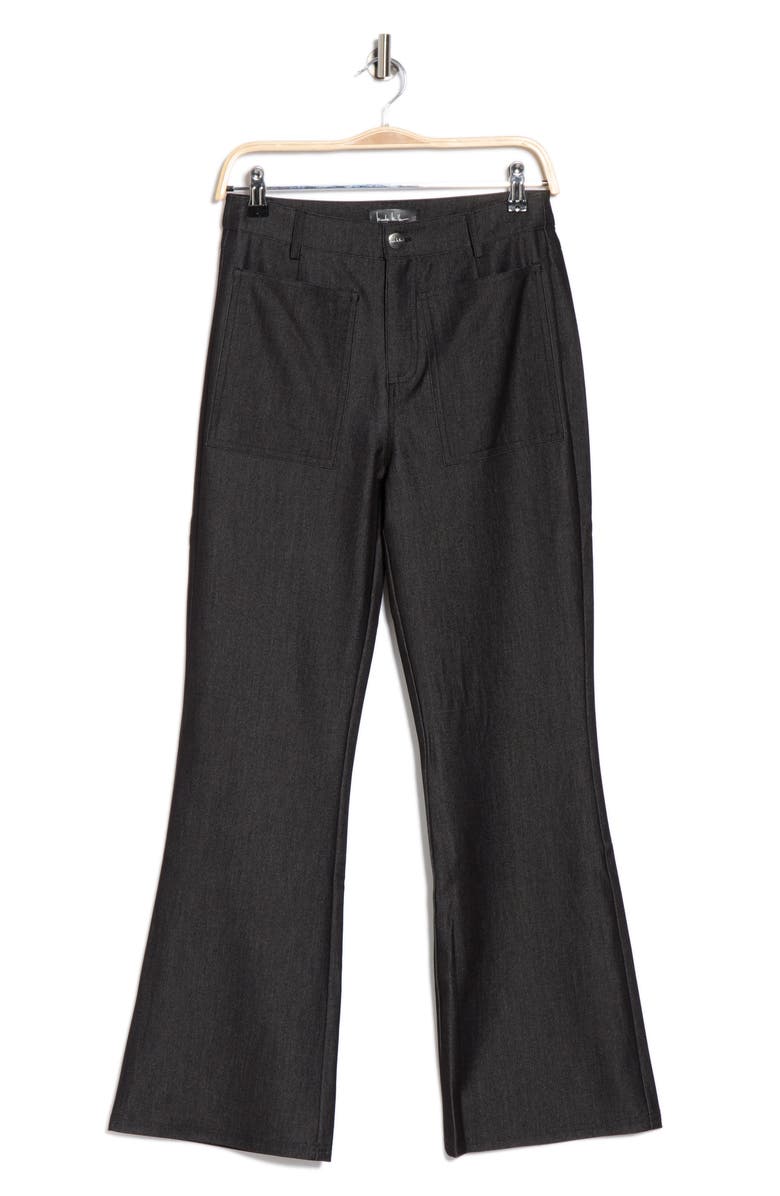Nicole Miller High Waist Bootleg Pants, Alternate, color, Black Wash