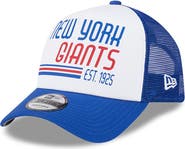 New Era Men's New Era White/Royal New York Giants Stacked A-Frame Trucker 9FORTY Adjustable Hat