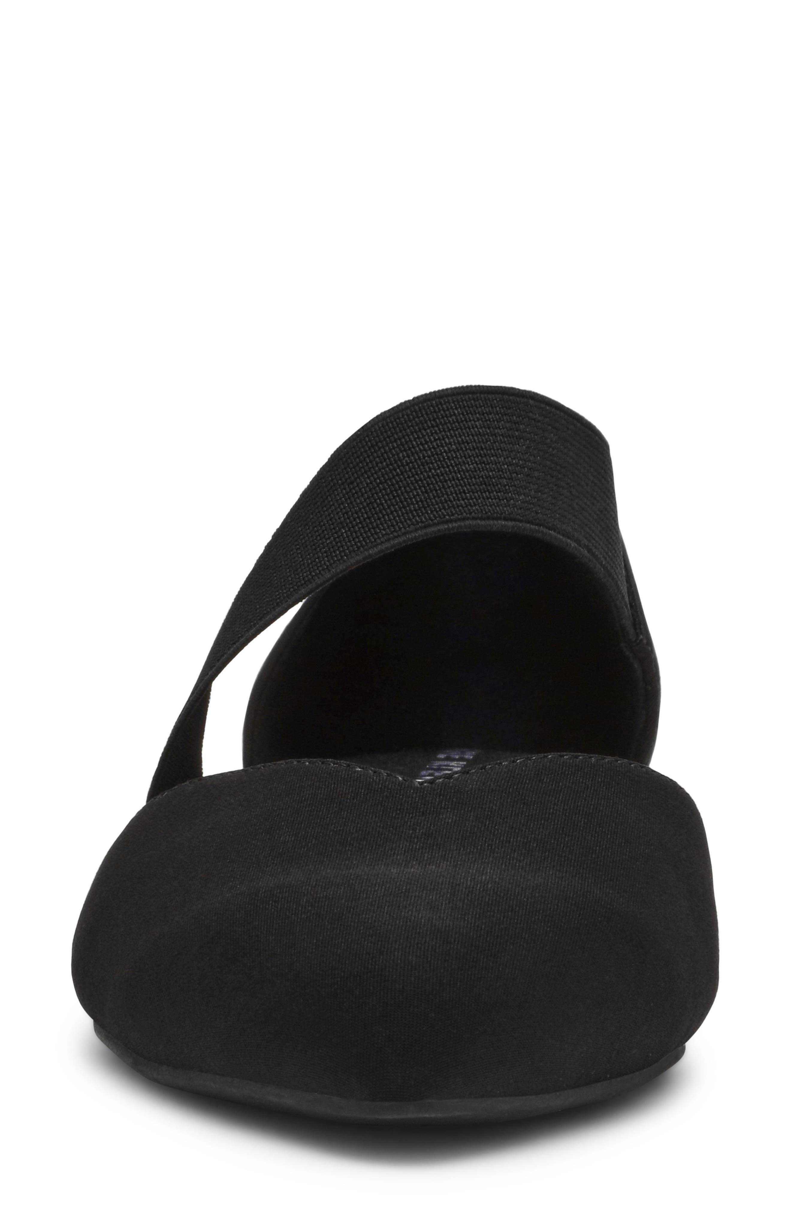 Anne Klein Oksanna Pointed Toe Flat, Alternate, color, Black Stretch