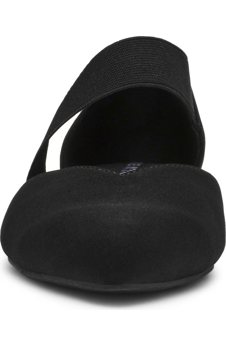 Anne Klein Oksanna Pointed Toe Flat, Alternate, color, Black Stretch