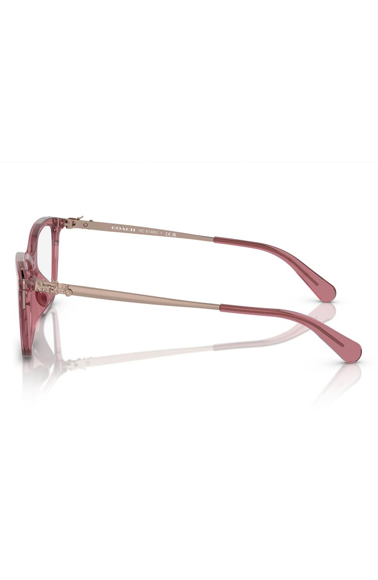 COACH 53mm Butterfly Optical Glasses, Alternate, color, Transparent Berry / Demo