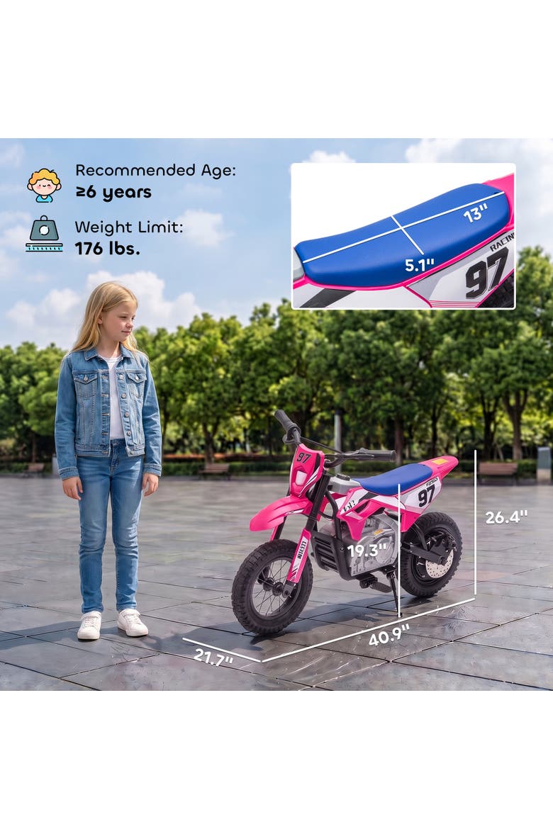 Electric Dirt Bike with Brushless Motor, Alternate, color, Pink
