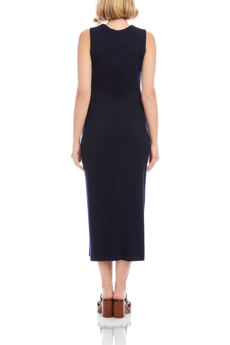 Rib Column Midi Dress, Alternate, color, NAVY