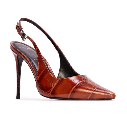 Black Suede Studio Branca 100 Slingback Pump In Brown
