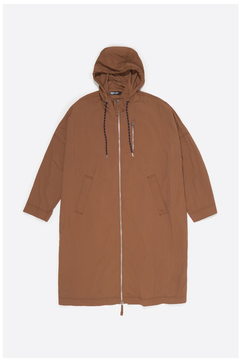 Long Fluid Trench, Alternate, color, LIGHT BROWN