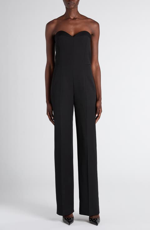 Strapless Wool Corset Jumpsuit