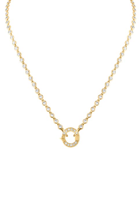 Diamond Bezel Front Closure Necklace