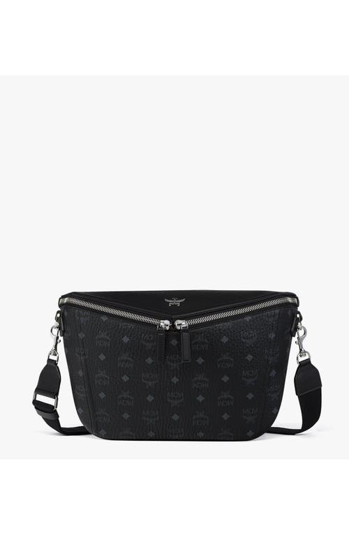 Mcm Medium Diamant 3d Crossbody In Black