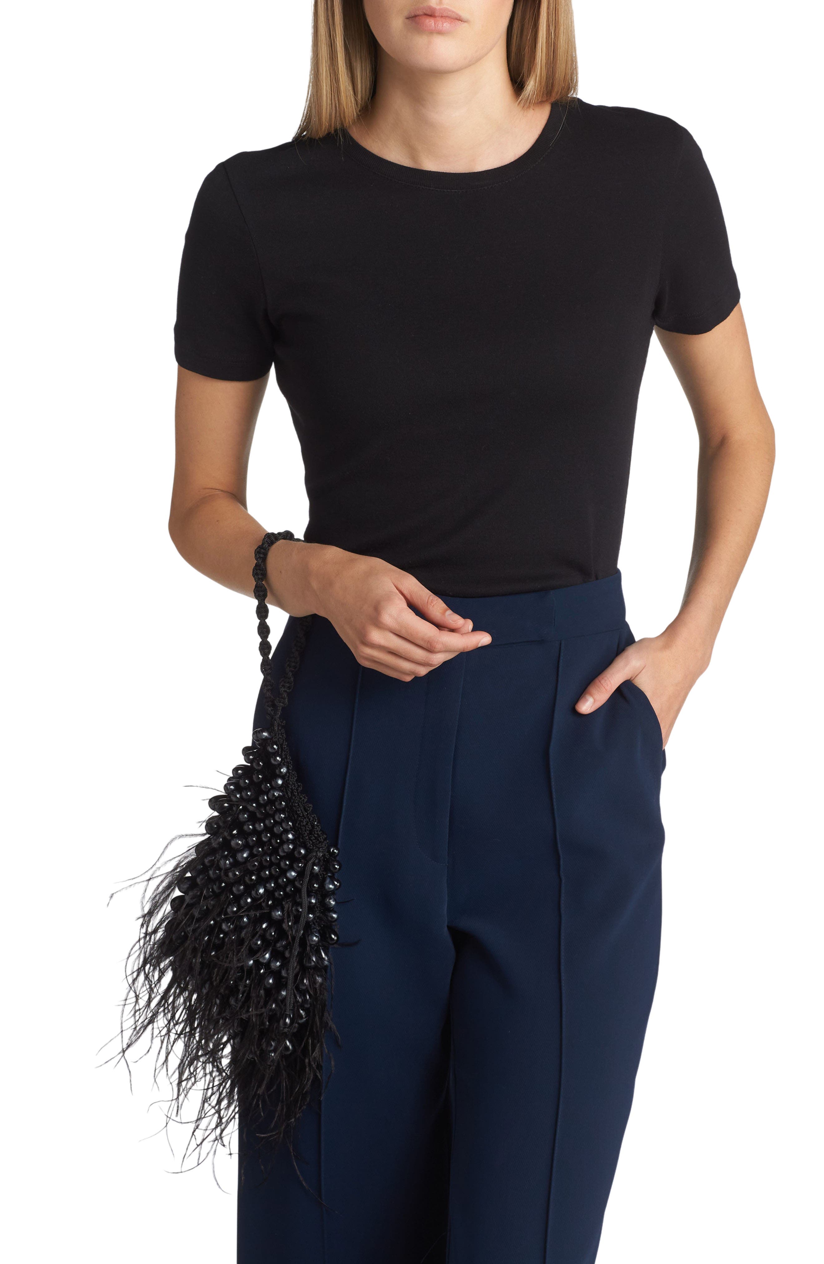 Cult Gaia Dory Bead & Ostrich Feather Wristlet, Alternate, color, 