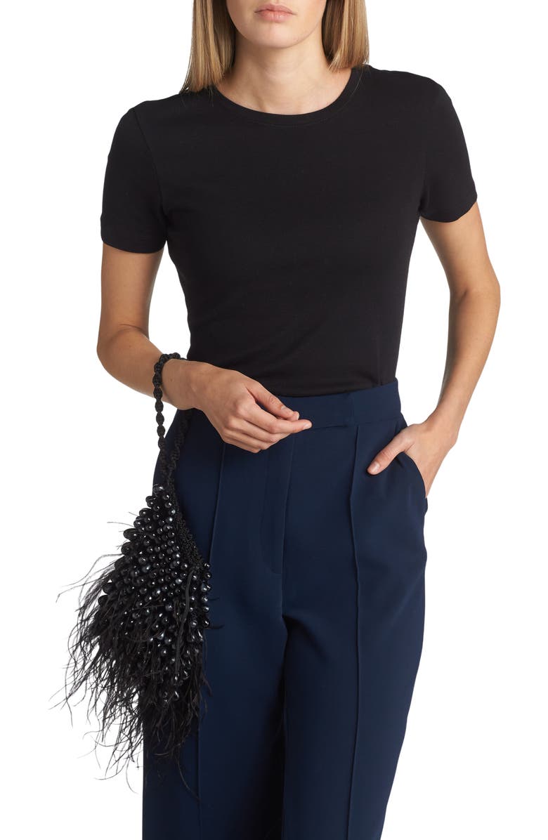 Cult Gaia Dory Bead & Ostrich Feather Wristlet, Alternate, color,