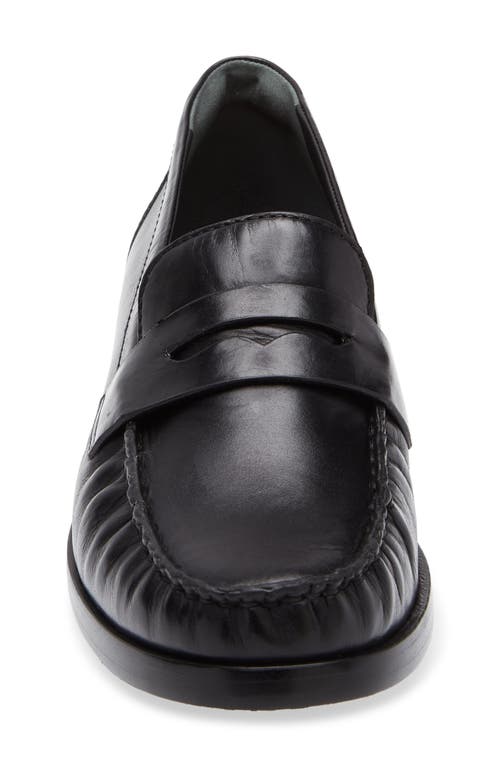 Reformation Ani Ruched Penny Loafer In Black