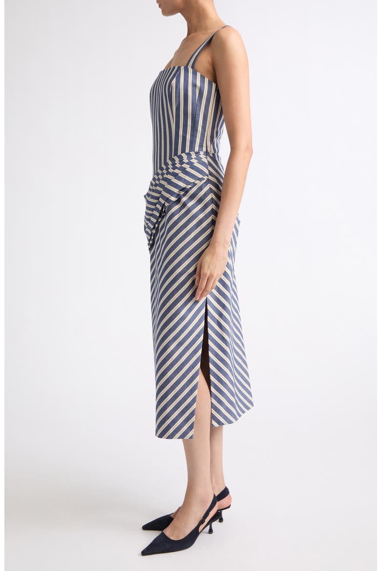 Stripe Draped Cotton Sundress, Alternate, color, BLUE MULTI