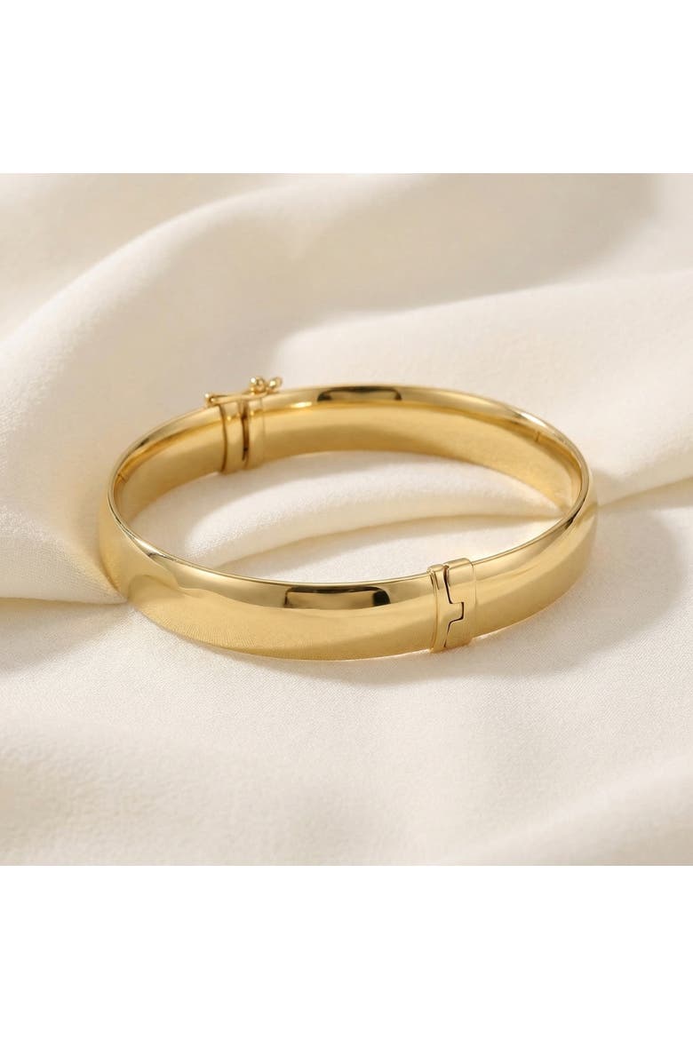 8mm Polished Bangle Bracelet 18k Gold Over Silver, Alternate, color, 18k Yellow Gold