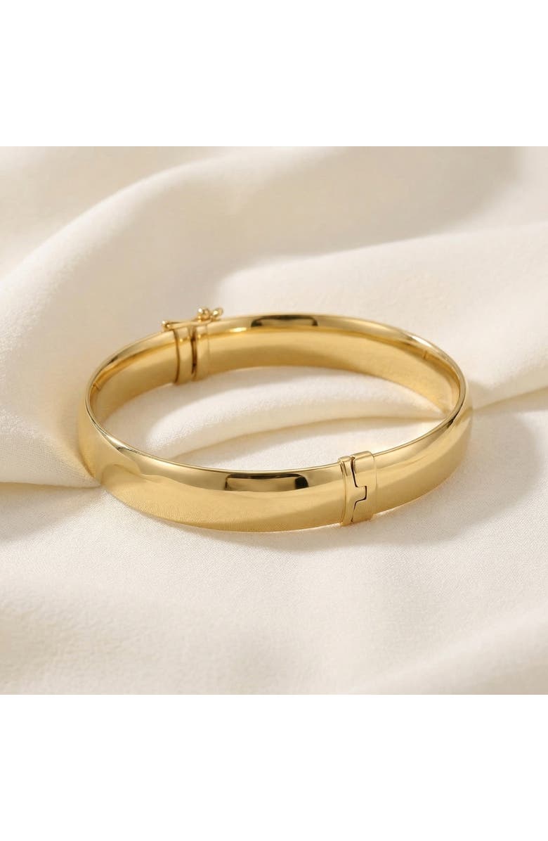 Bliss Diamond 8mm Polished Bangle Bracelet 18k Gold Over Silver, Alternate, color, 18K Yellow Gold