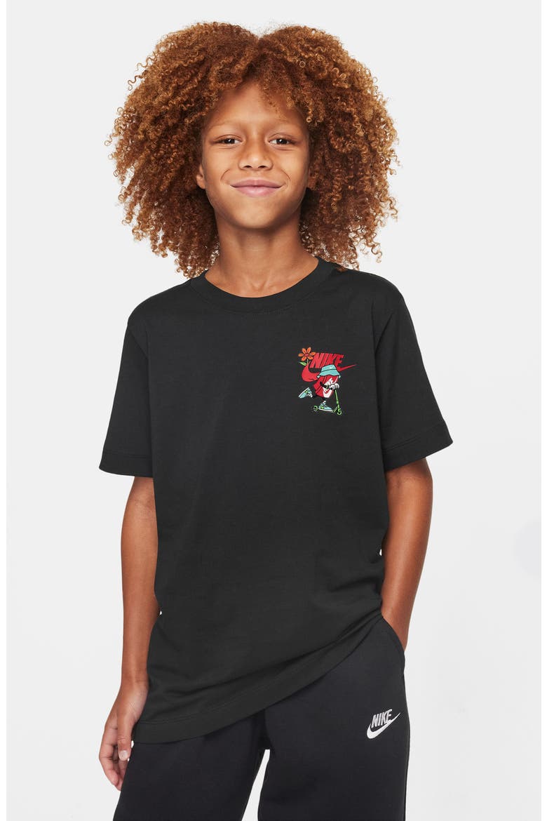 Kids' Boxy Scooter Graphic T-Shirt, Main, color, BLACK