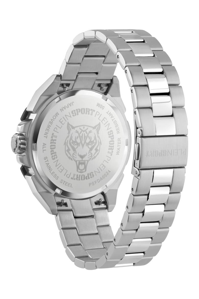 Urban Pulse Three Hand Quartz Stainless Steel Bracelet Watch, 47mm, Alternate, color, STAINLESS STEEL