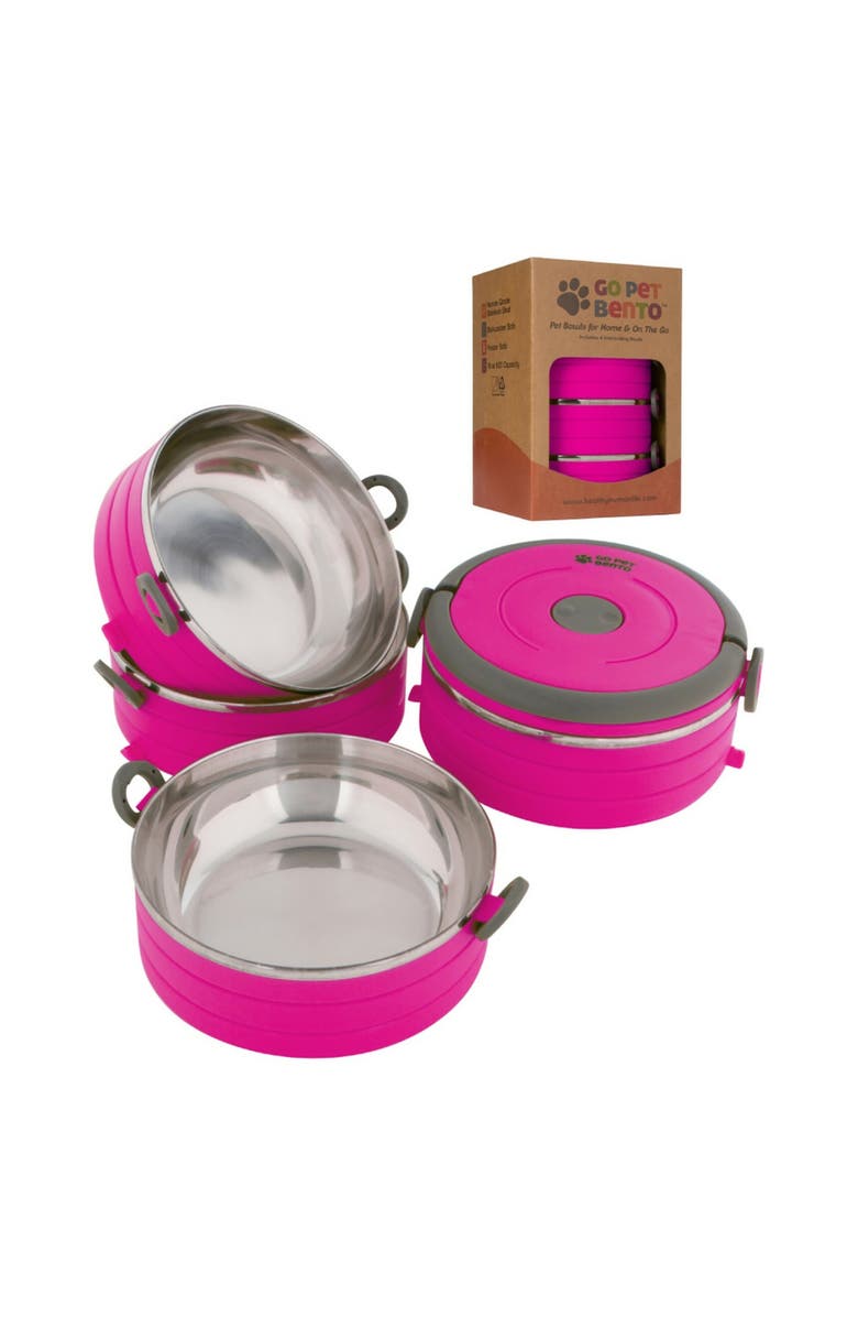 Healthy Human Stainless Steel Travel Dog Bowls Set of 3, Main, color, Multicolored