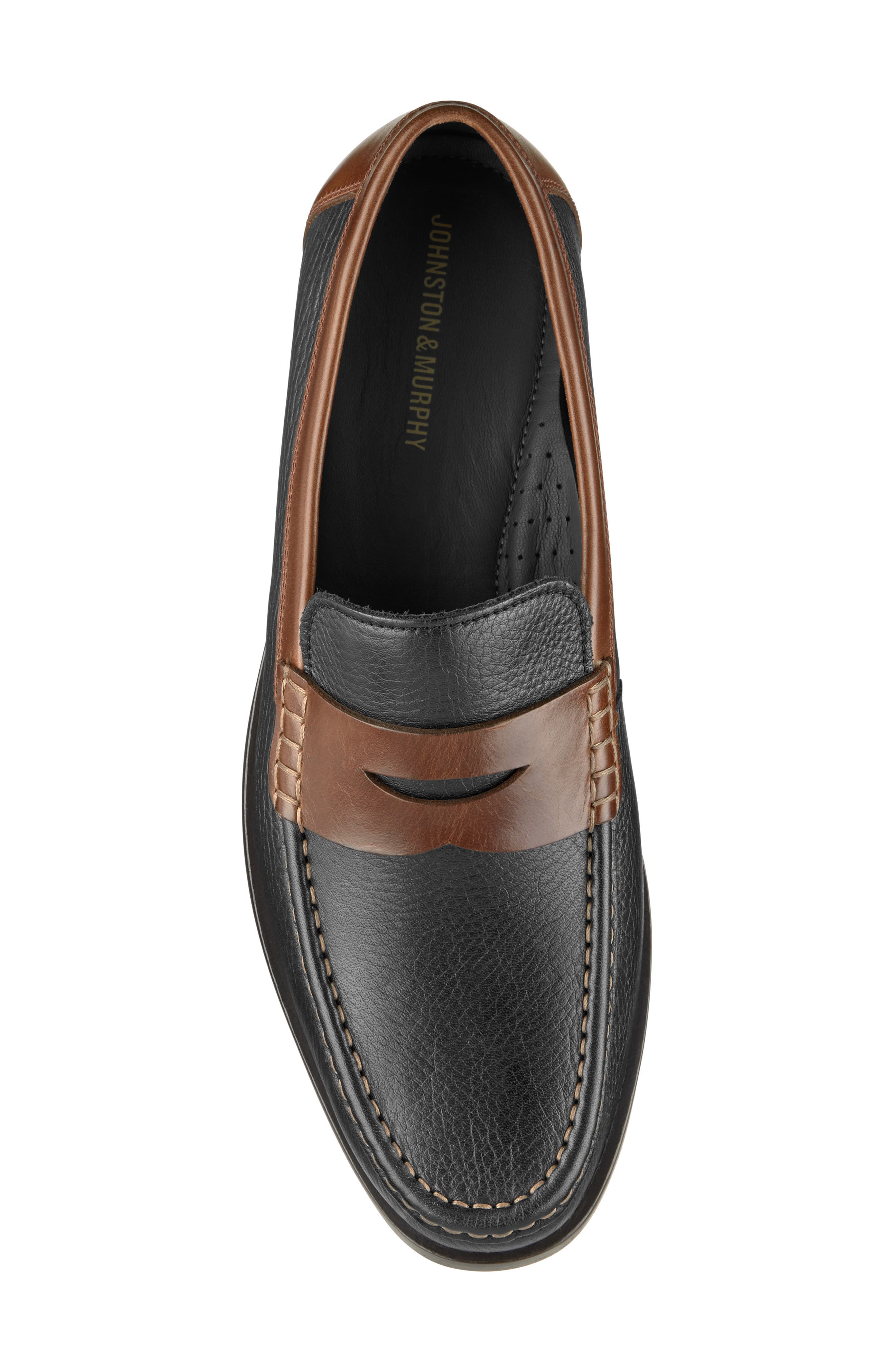 Humphrey Penny Loafer, Alternate, color, BLACK/ BROWN FULL GRAIN