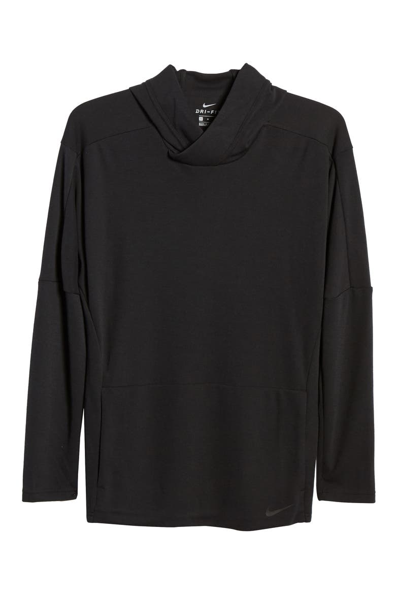 Yoga Dri-FIT Pullover Hoodie, Alternate, color, BLACK/ HEATHER