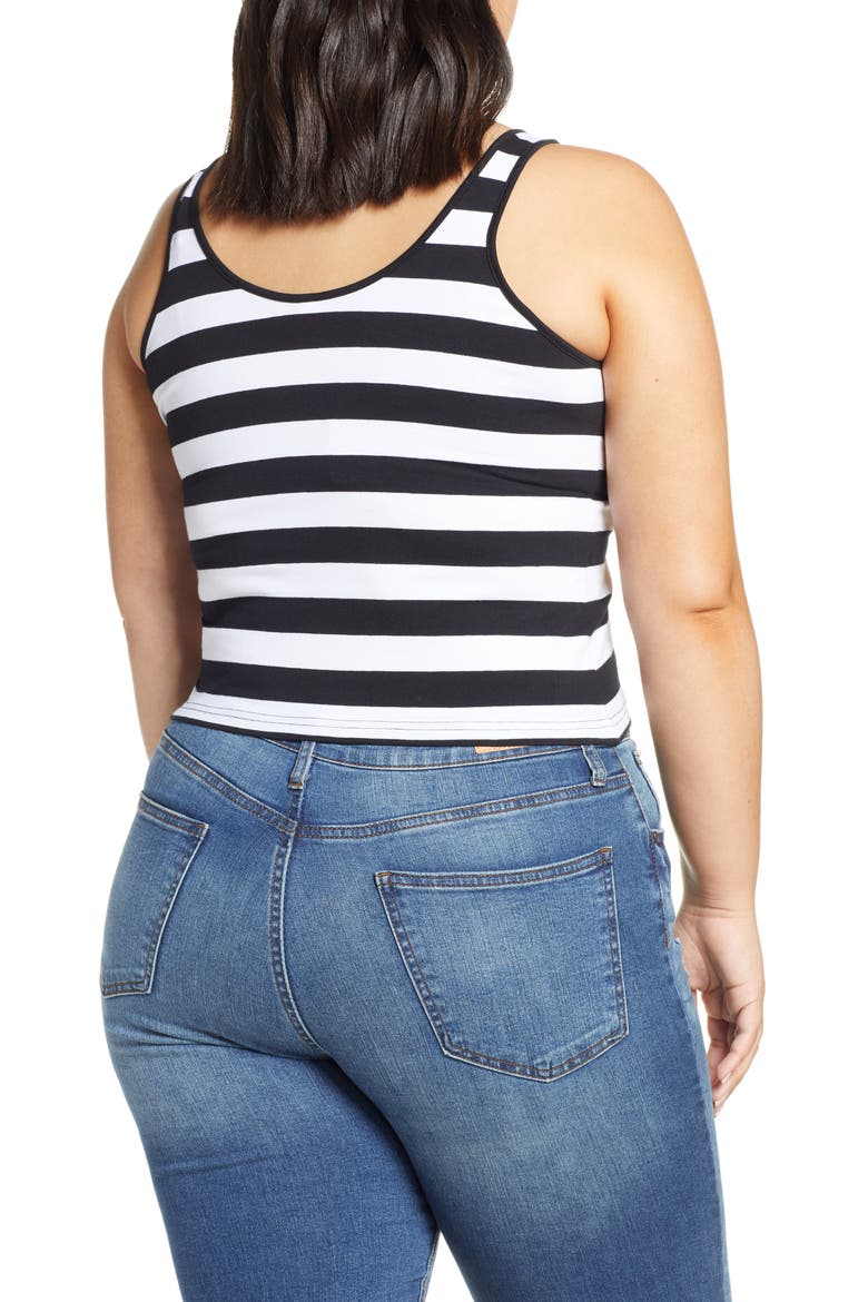 No Tuck Double Scoop Tank, Alternate, color, WHITE IZZY STRIPE