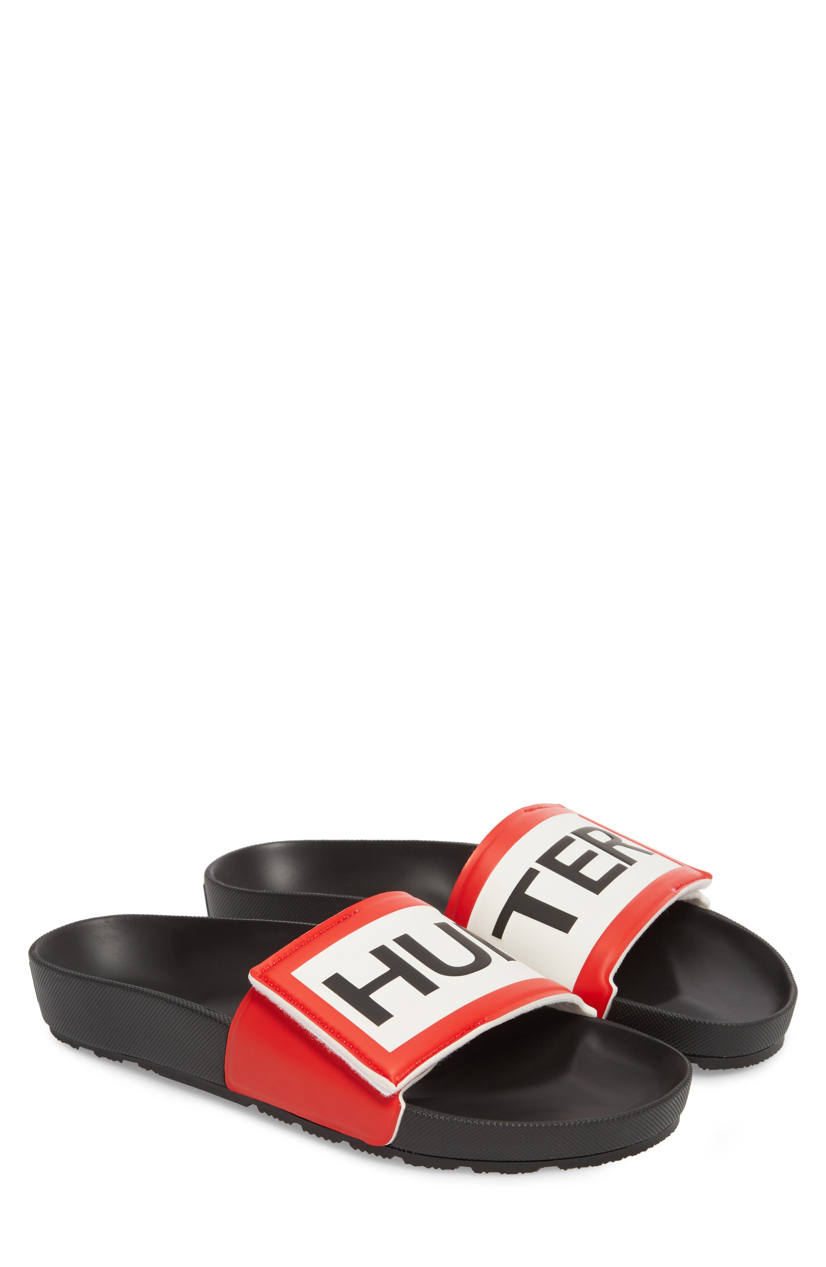 Hunter Original Adjustable Logo Slide Sandal, Alternate, color, 