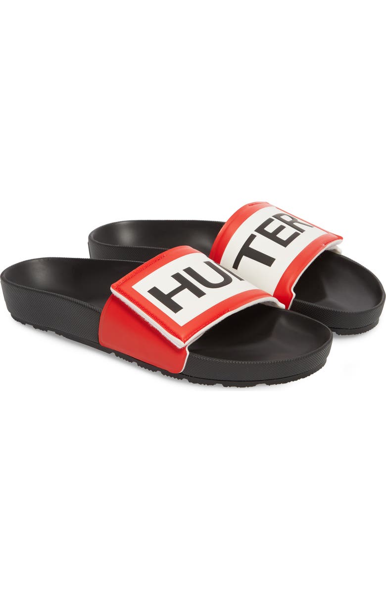 Hunter Original Adjustable Logo Slide Sandal, Alternate, color,