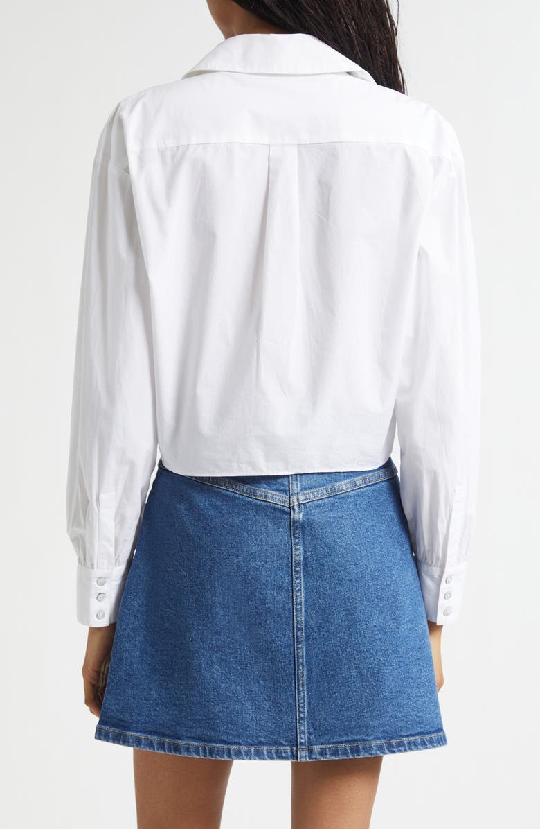 Cinq à Sept Marianna Beaded Floral Appliqué Tie Front Shirt, Alternate, color, White