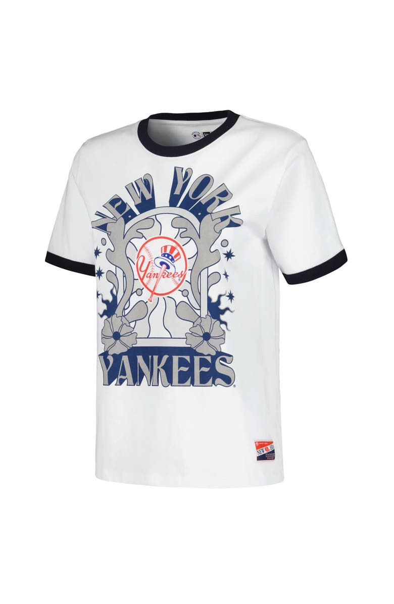 New Era Women's New Era White New York Yankees Oversized Ringer T-Shirt, Alternate, color, White