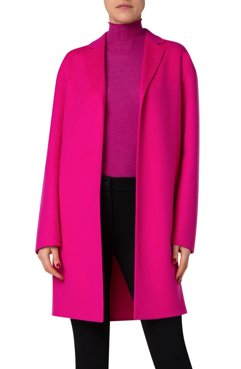 Akris Mae Open Front Double Face Cashmere Coat, Main, color, 