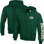 Champion Men's Champion Green Green Bay Packers Powerblend Fleece Full-Zip Hoodie