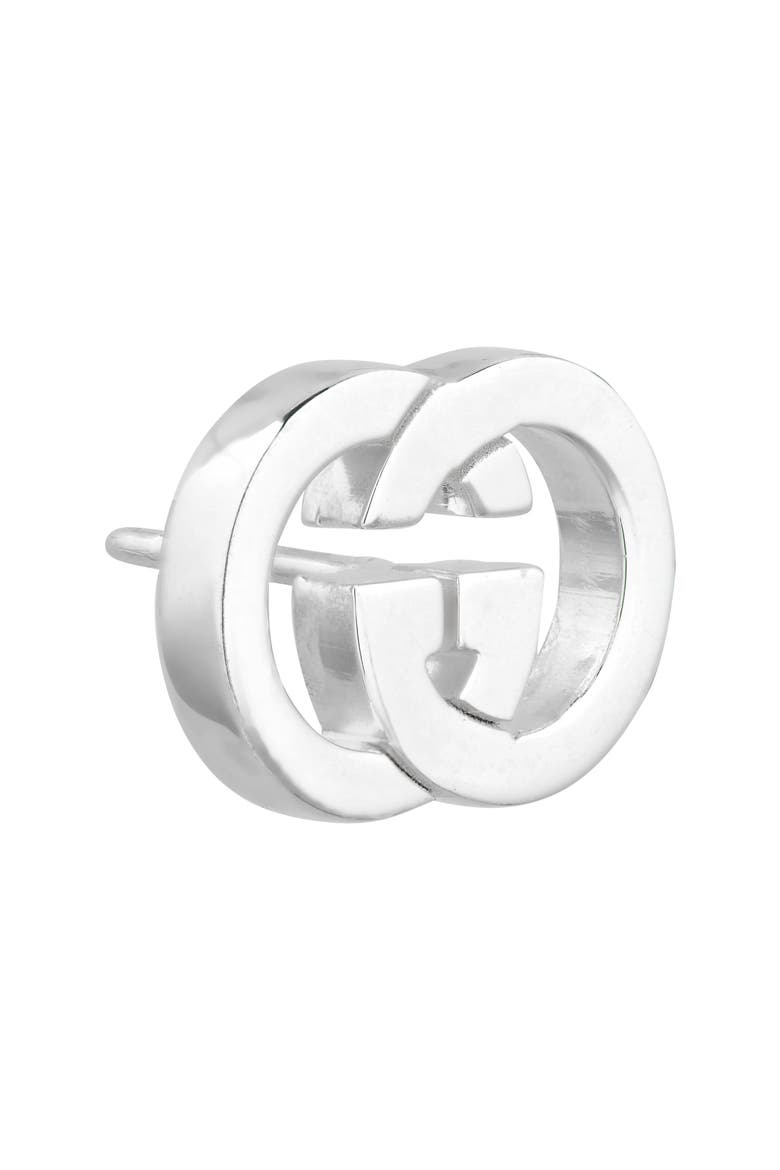 Interlocking-G Stud Earrings, Alternate, color, SILVER