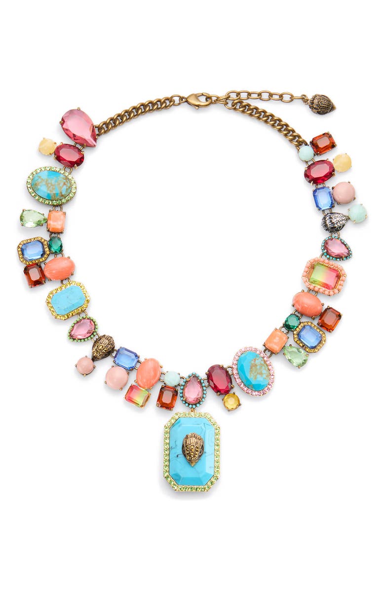 Kurt Geiger London Crystal & Stone Collar Necklace, Main, color, Multi