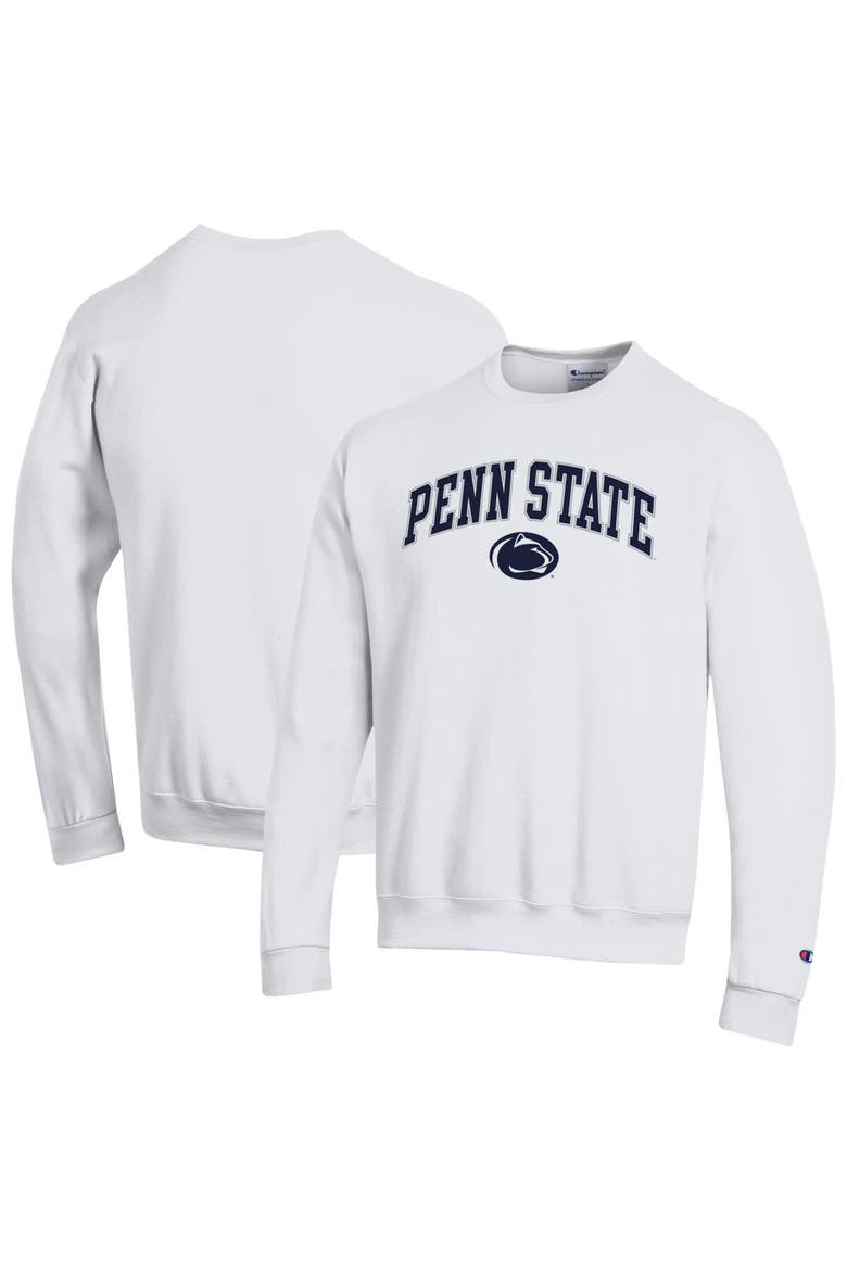 Men's Champion  White Penn State Nittany Lions Arch Over Logo Pullover Sweatshirt, Main, color, White