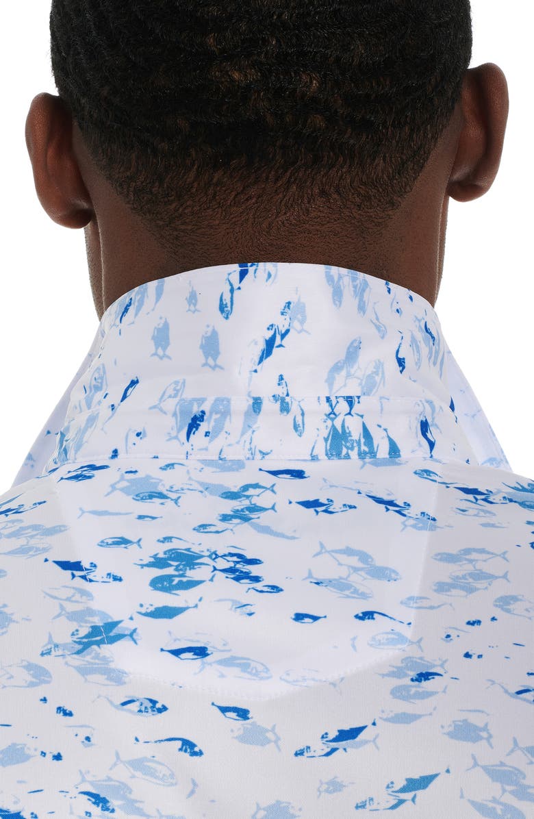 Robert Graham Nautical Net Fish Print Performance Polo, Alternate, color, 