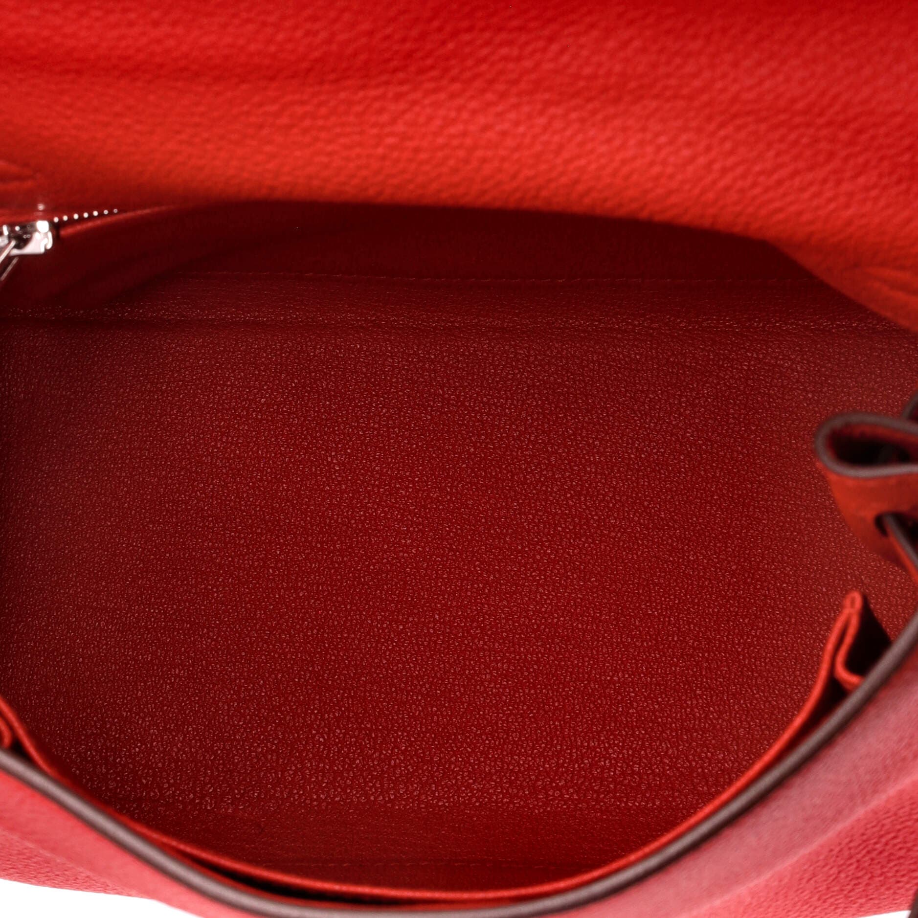 Pre-Owned Hermes Kelly Handbag Red Togo with Palladium Hardware 25, Alternate, color, Rouge De Coeur