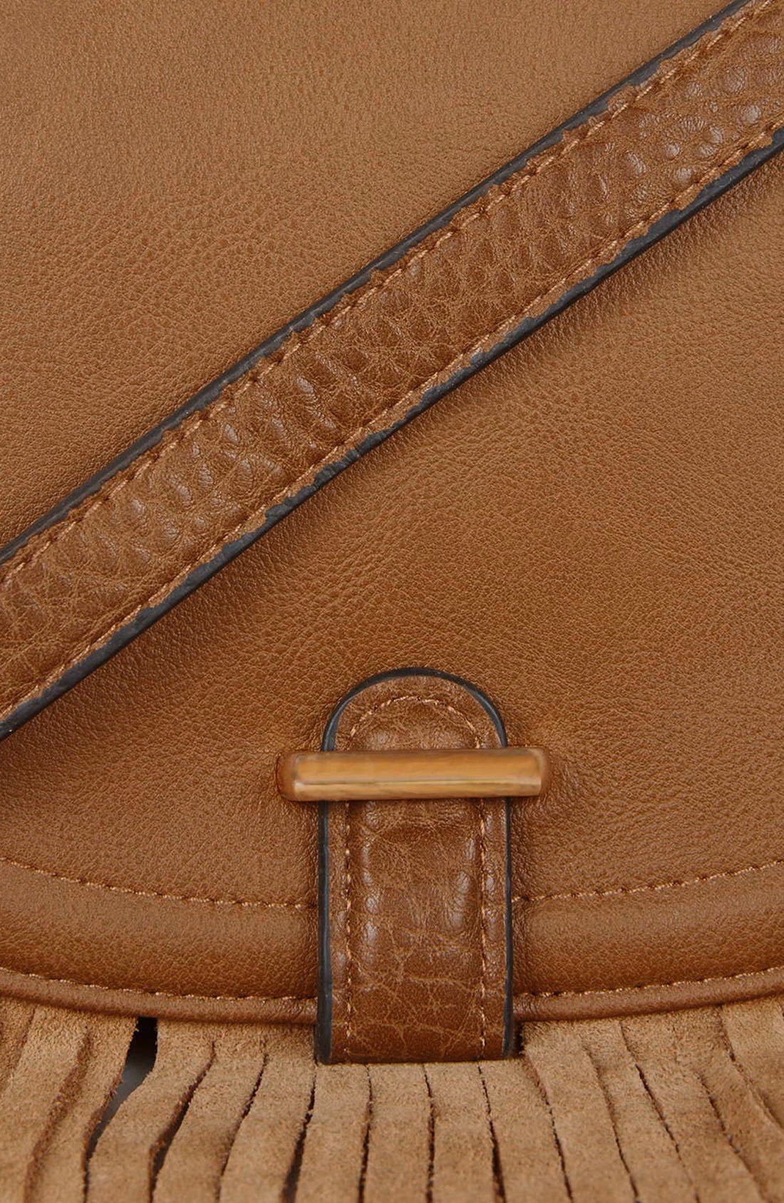 Suede Fringe Crossbody Bag, Alternate, color, TAN
