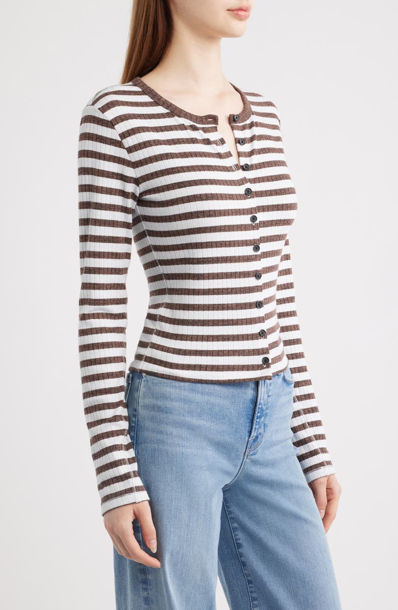 rag & bone Stripe Rib Cardigan, Alternate, color,