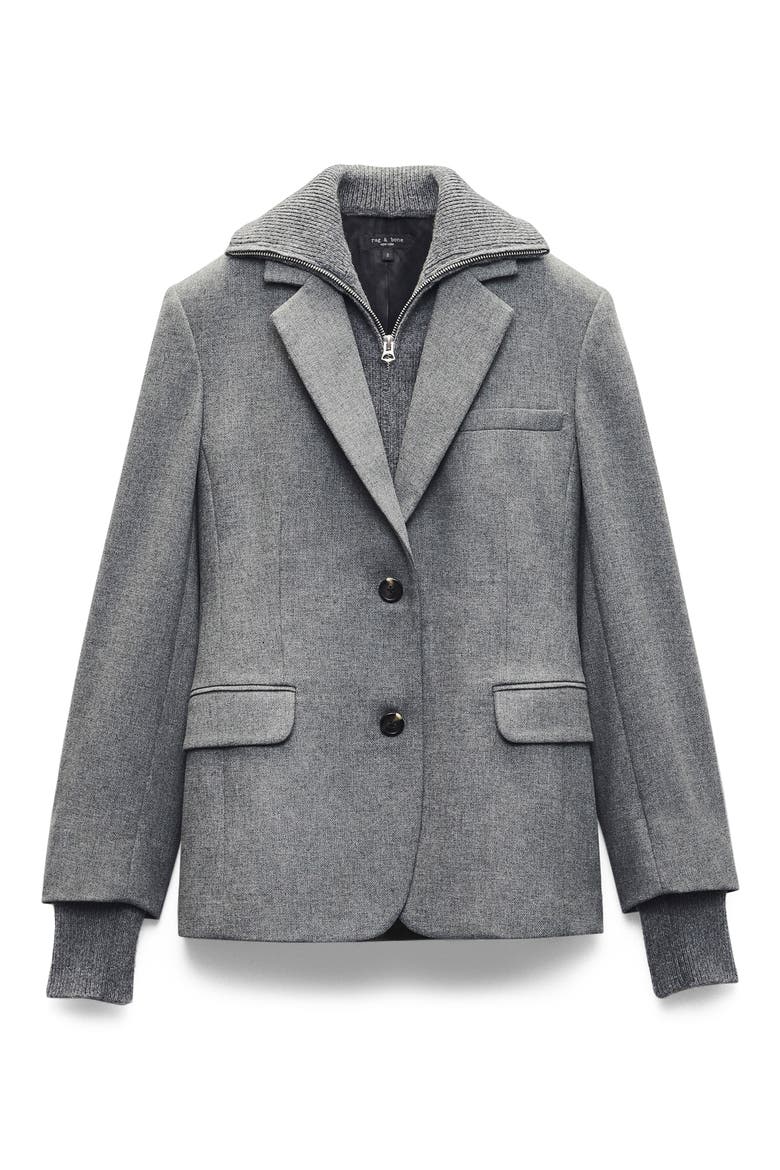 Frank Mixed Media Blazer, Alternate, color, GREY
