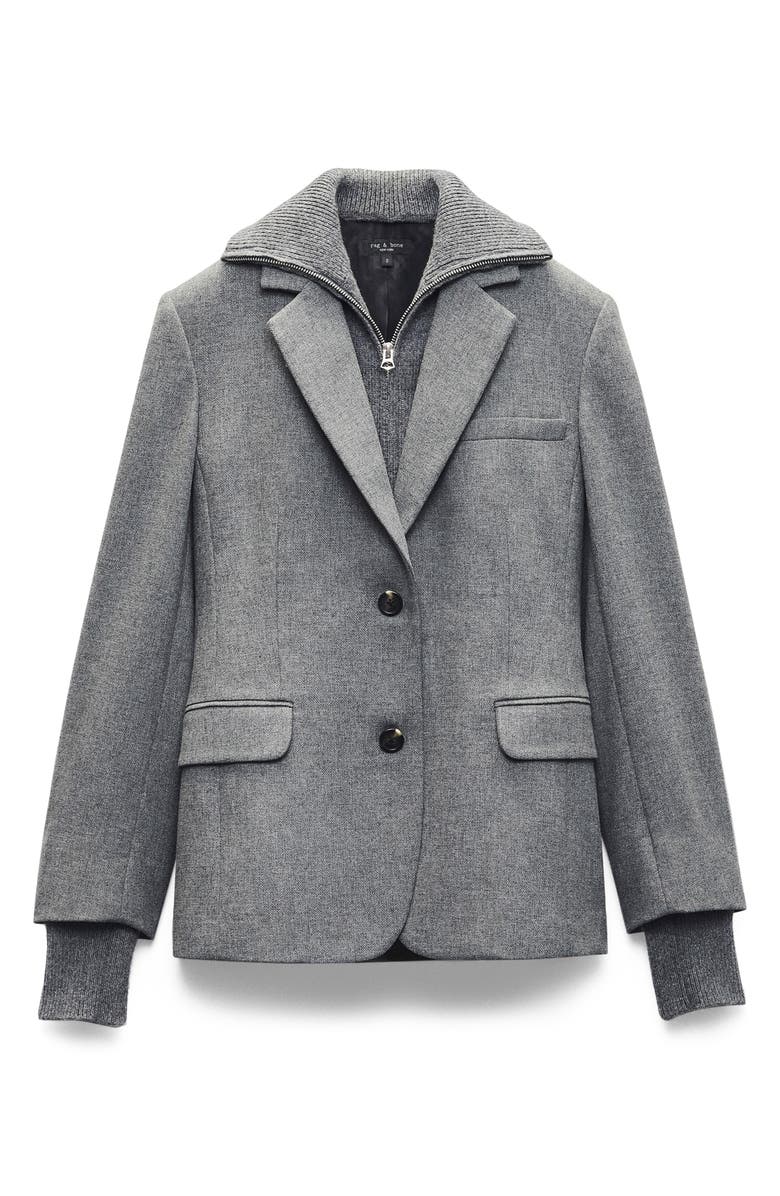 rag & bone Frank Mixed Media Blazer, Alternate, color, Grey