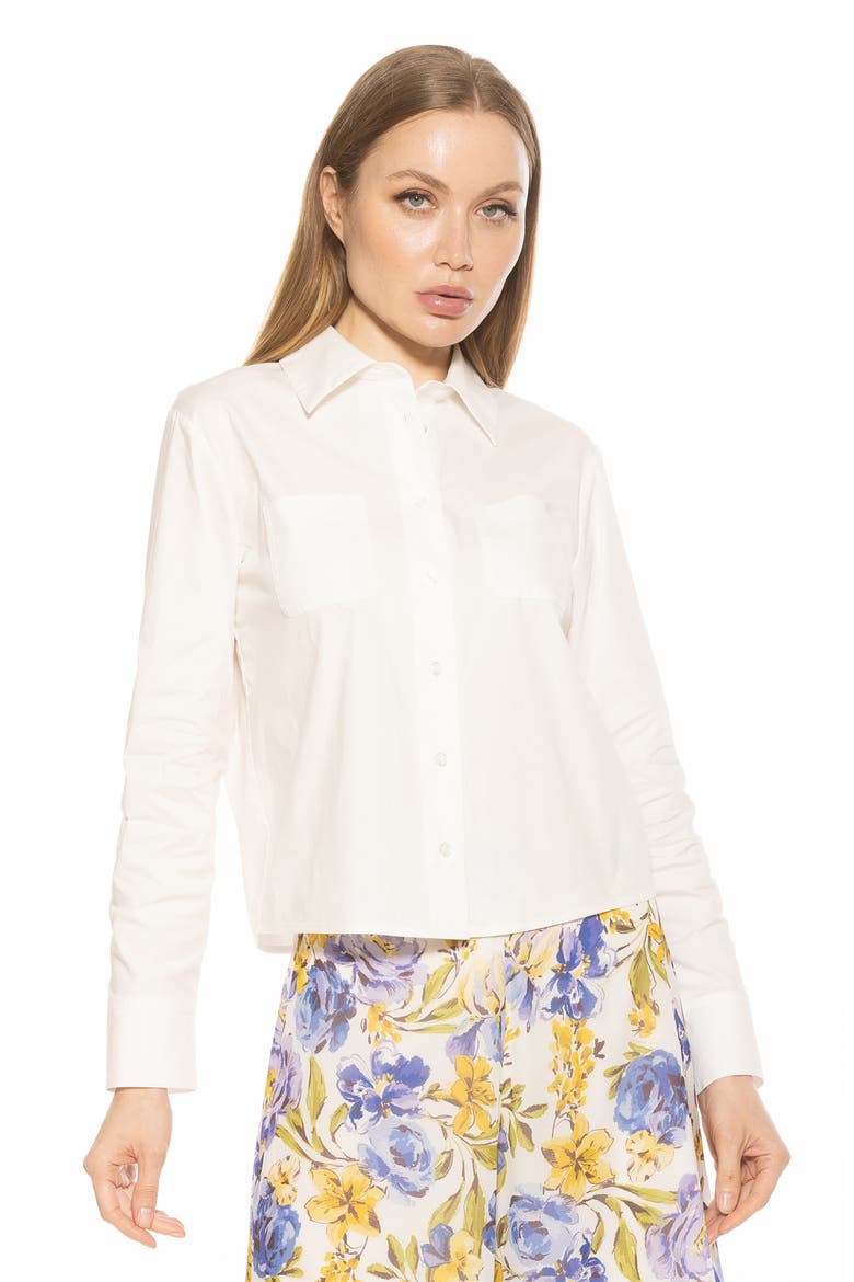 Roxanne Cotton Button-Up Shirt, Alternate, color, IVORY