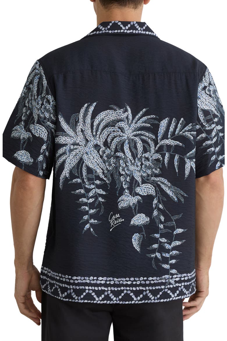 Camino Short Sleeve Button-Up Shirt, Alternate, color, NAVY