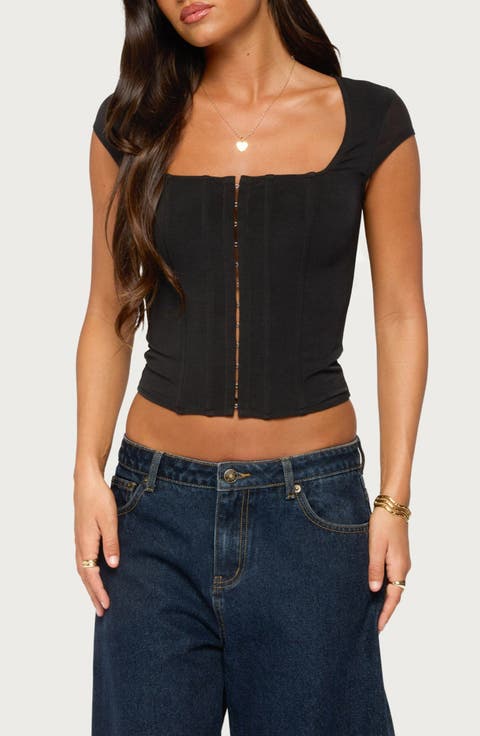 Airlie Hook & Eye Mesh Corset Top